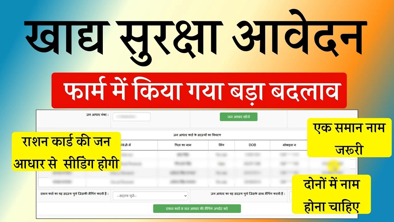 NFSA Online Apply 2025: राशन कार्ड आवेदन में नई अपडेट – जन आधार मैपिंग और आधार कार्ड में बदलाव