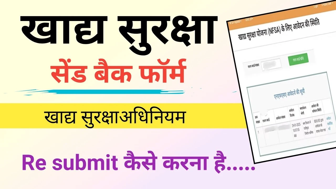Rajasthan NFSA Send Back Form to Resubmit: राजस्थान खाद्य सुरक्षा योजना में आवेदन फॉर्म को फिर से जमा कैसे करें? जानें पूरी प्रक्रिया