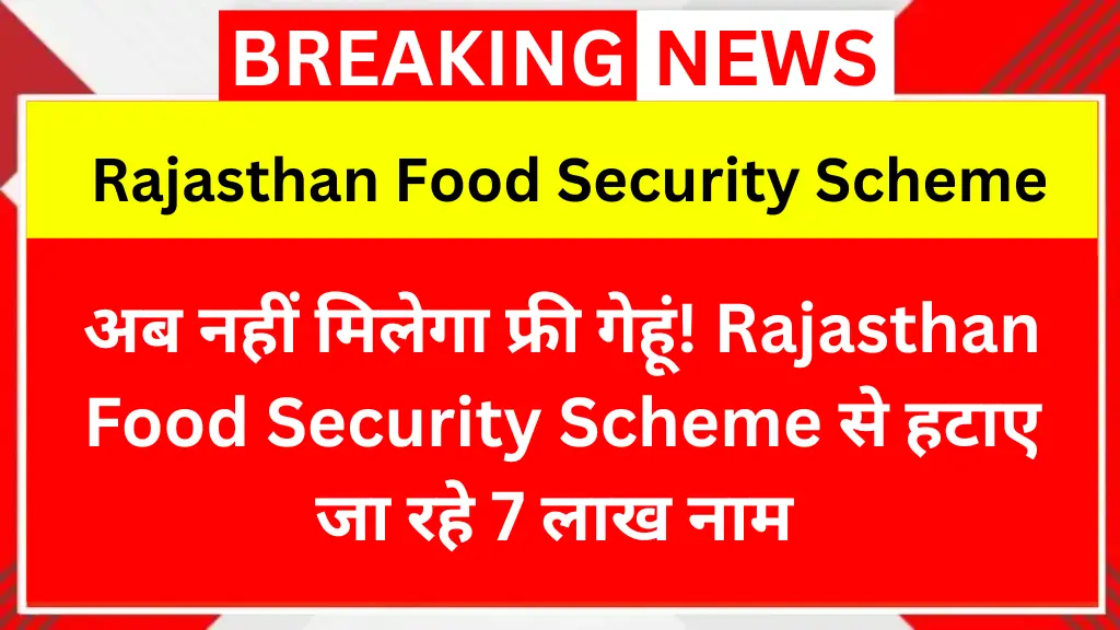 अब नहीं मिलेगा फ्री गेहूं! Rajasthan Food Security Scheme से हटाए जा रहे 7 लाख नाम 